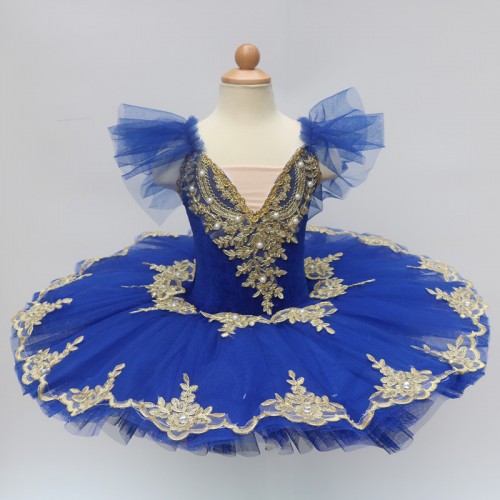 Kids light blue pink ballet dance dresses swan lake ballerina dress classical pancake tutu skirt ballet dance dresses